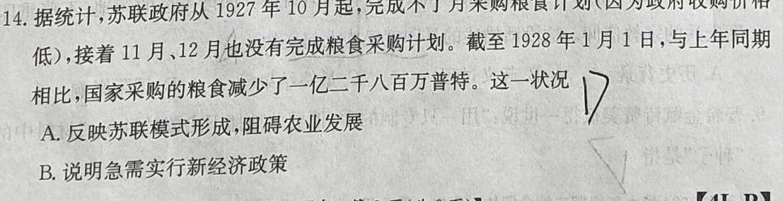 河南省内乡县2024年中招三模考试历史